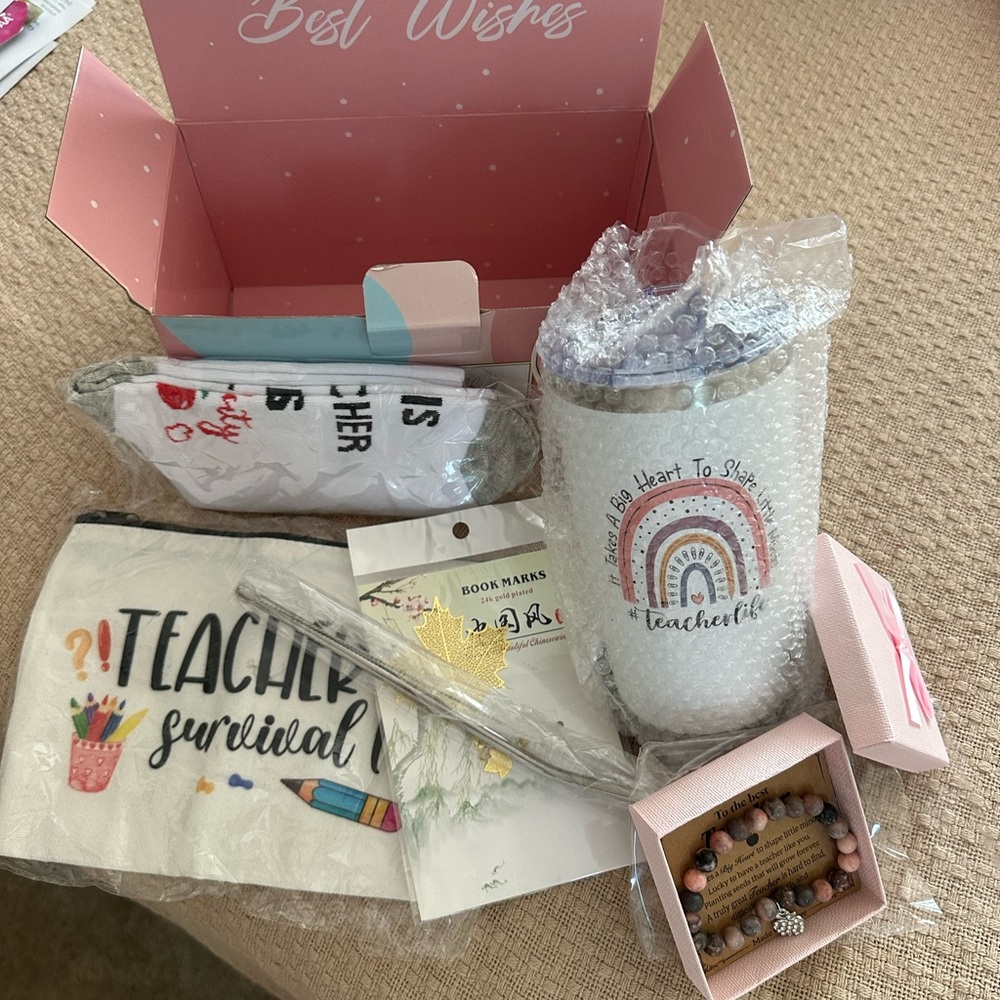 Teacher Gift Set with Tumbler and Pouches